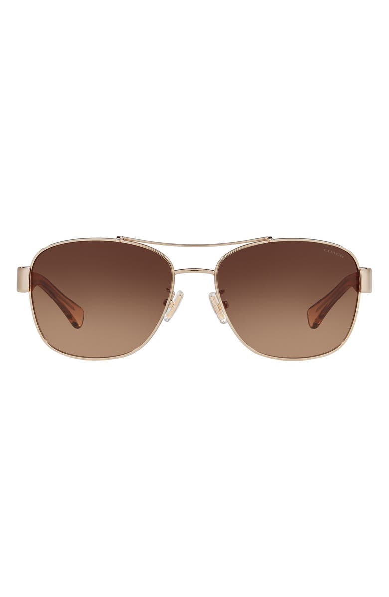 COACH 56mm Aviator Sunglasses, Main, color, 