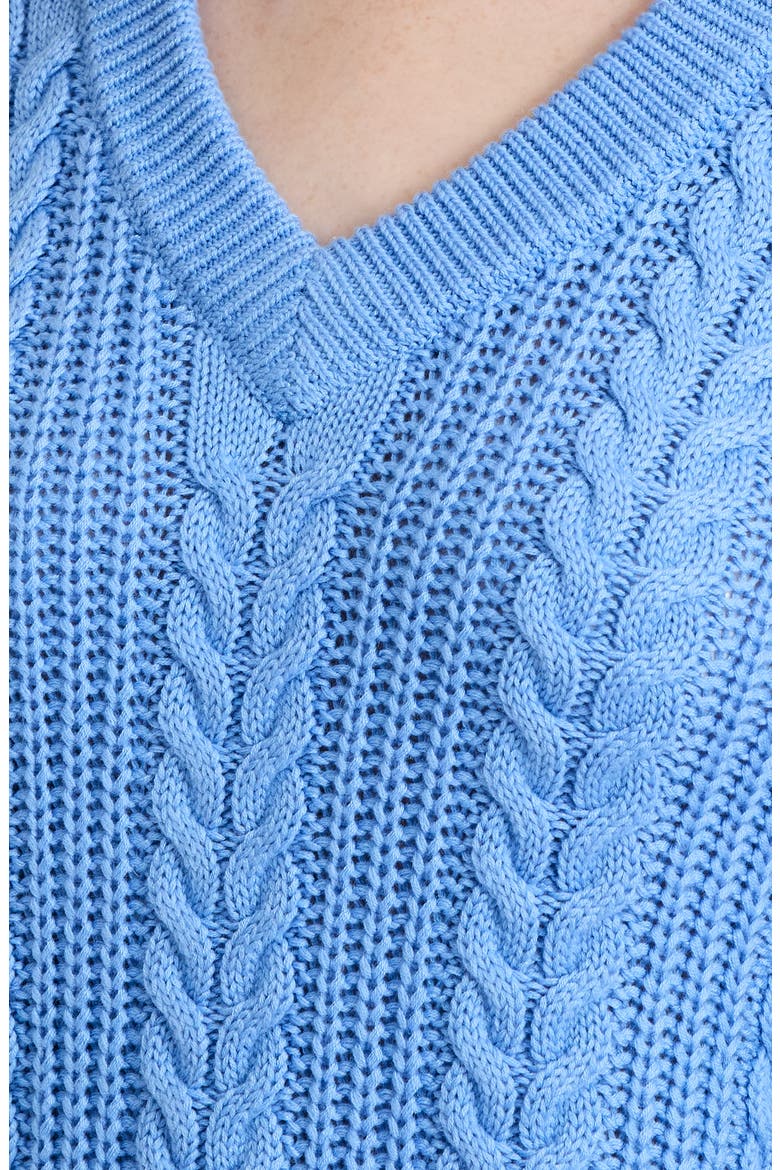 Ryland Cable Sweater, Alternate, color, BLUE HYDRANGEA