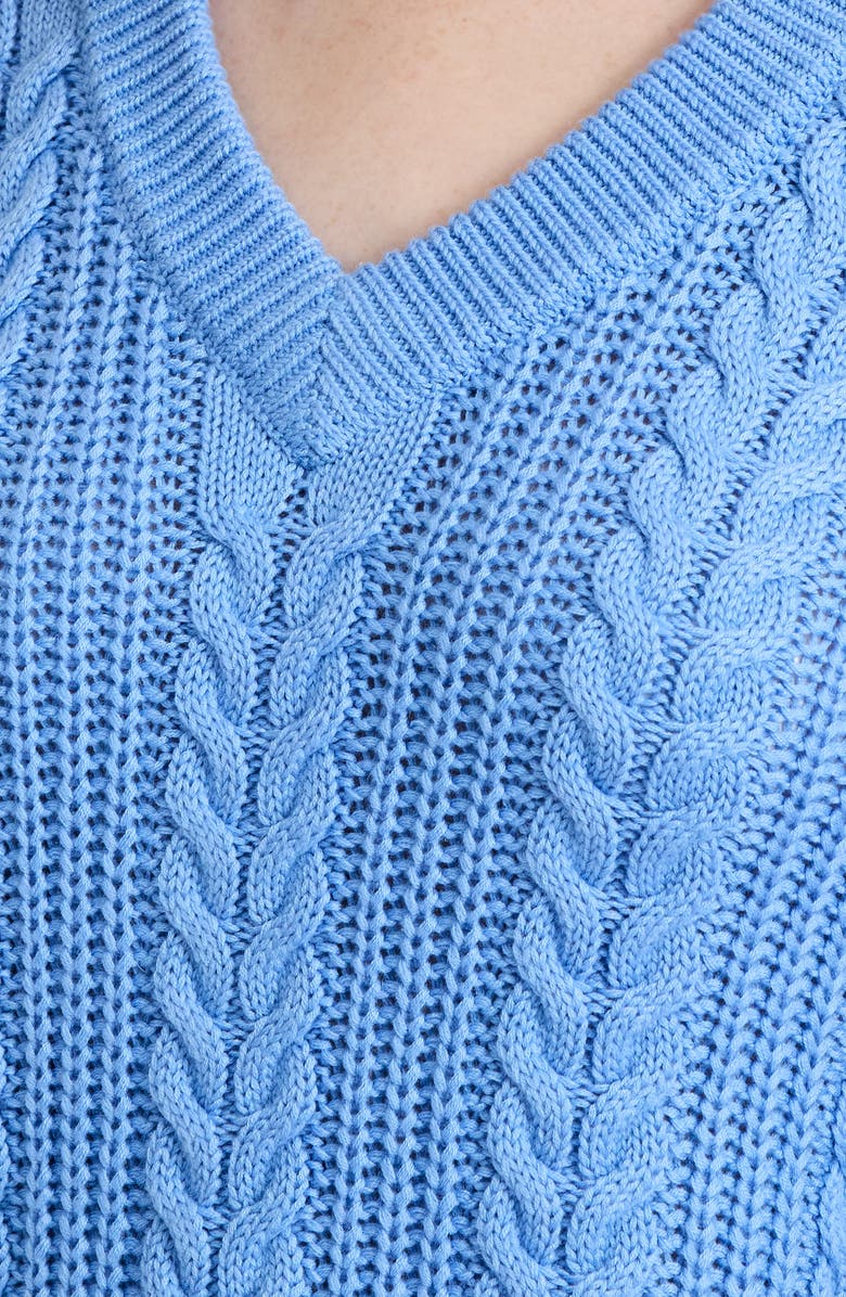 French Connection Ryland Cable Sweater, Alternate, color, 40-Blue Hydrangea