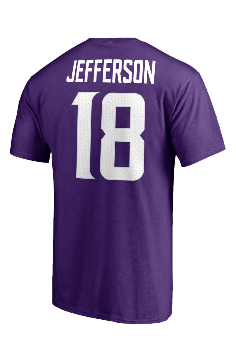 FANATICS Men's Fanatics Branded Justin Jefferson Purple Minnesota Vikings Player Icon Name & Number T-Shirt, Alternate, color,