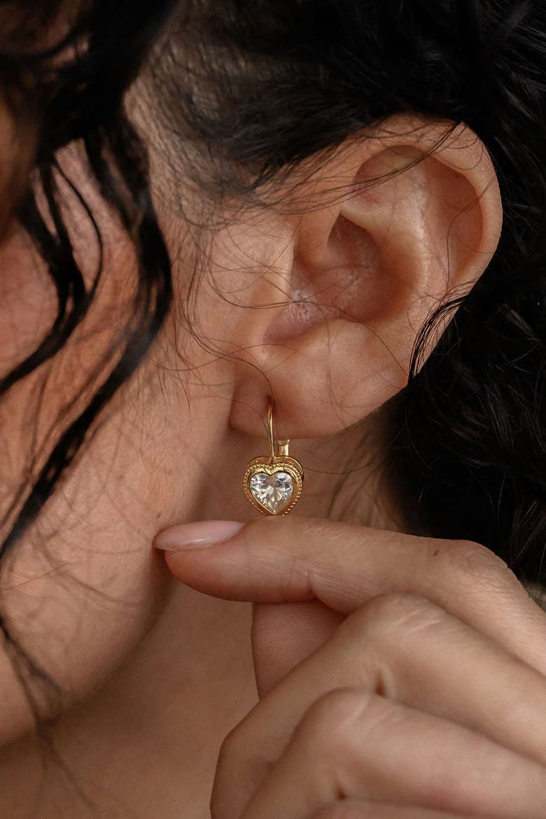 Sweetheart Earrings, Alternate, color, Gold