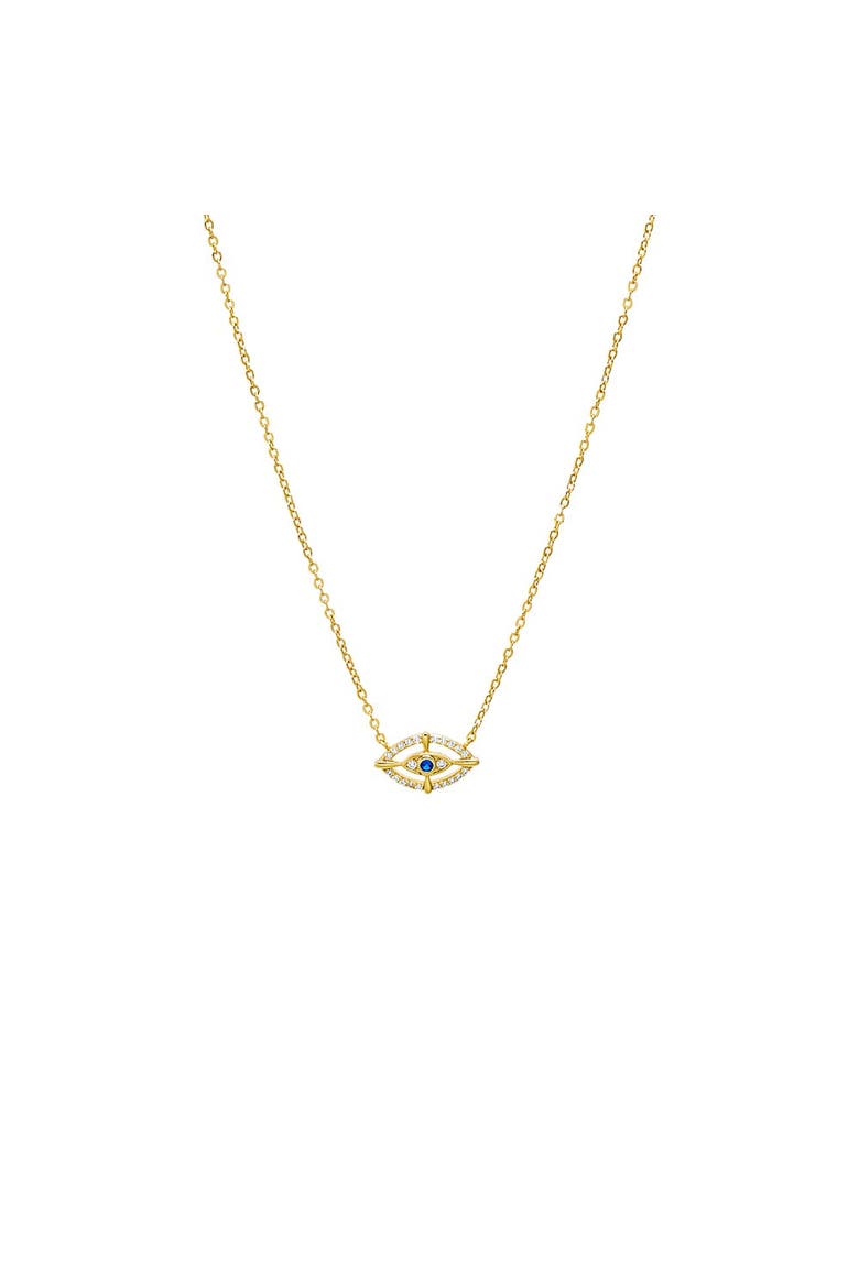 CZ Evil Eye Pendant Necklace, Main, color, Gold