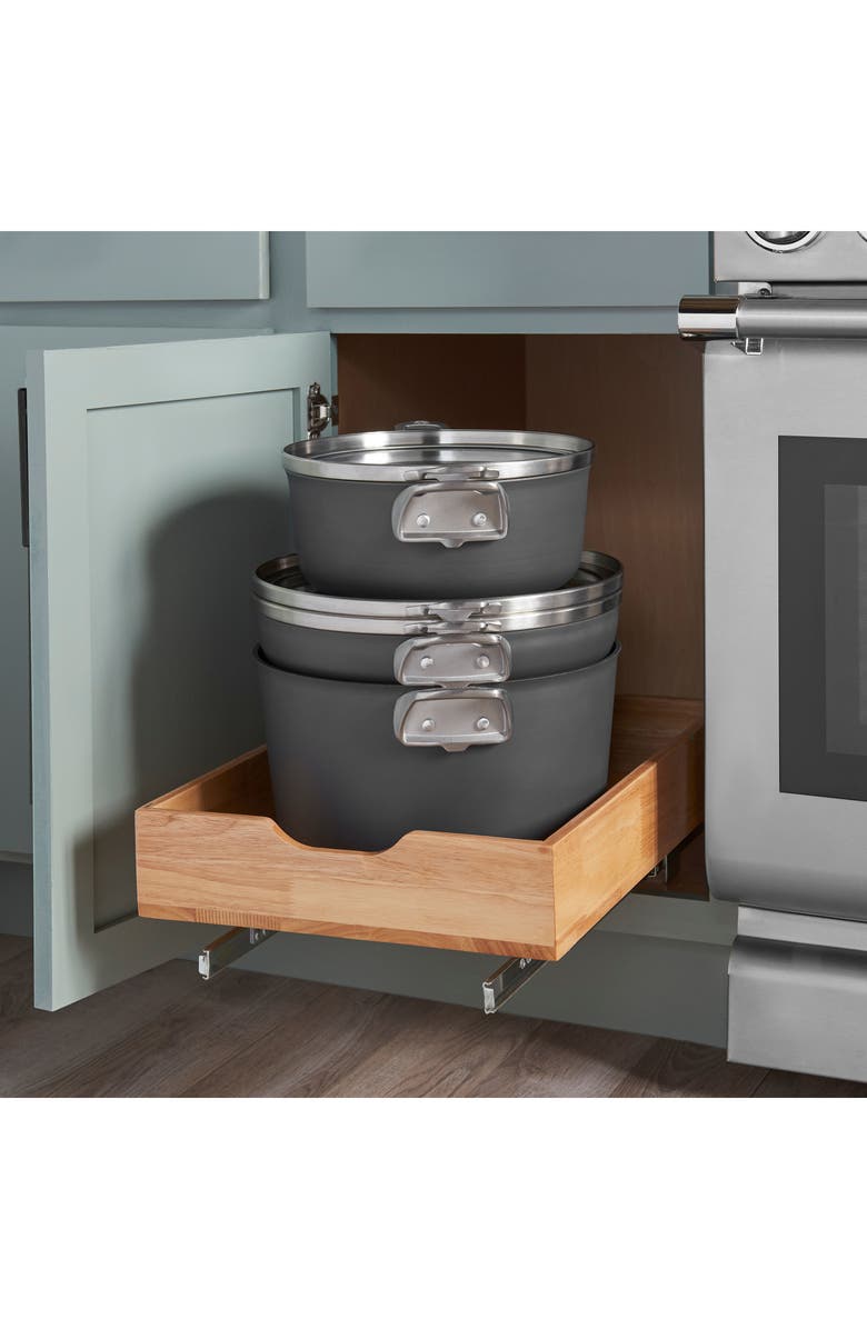 CALPHALON Premier Space Saving Hard Anodized Nonstick 12-Quart Stockpot with Lid, Alternate, color, Black