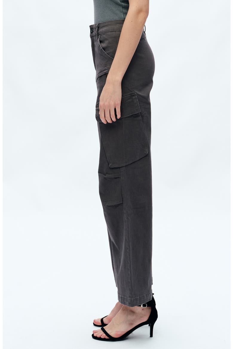 Fann High Waist Wide Leg Cargo Jeans, Alternate, color, GRAY
