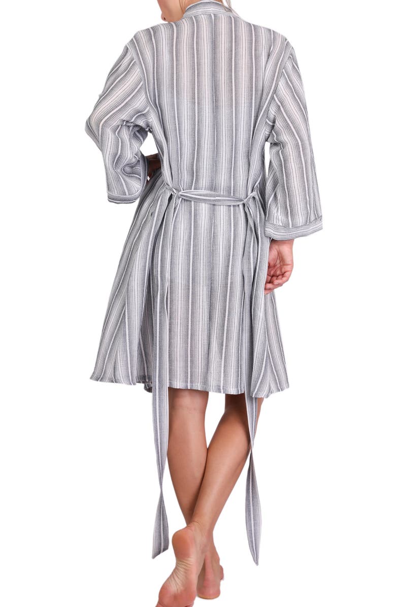 Everyday Ritual Misty Short Robe, Alternate, color, Perissa Stripe