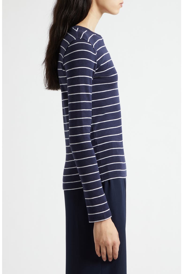 Stripe Long Sleeve Cotton & Modal Crewneck Top, Alternate, color, TWILIGHT NAVY COMBO