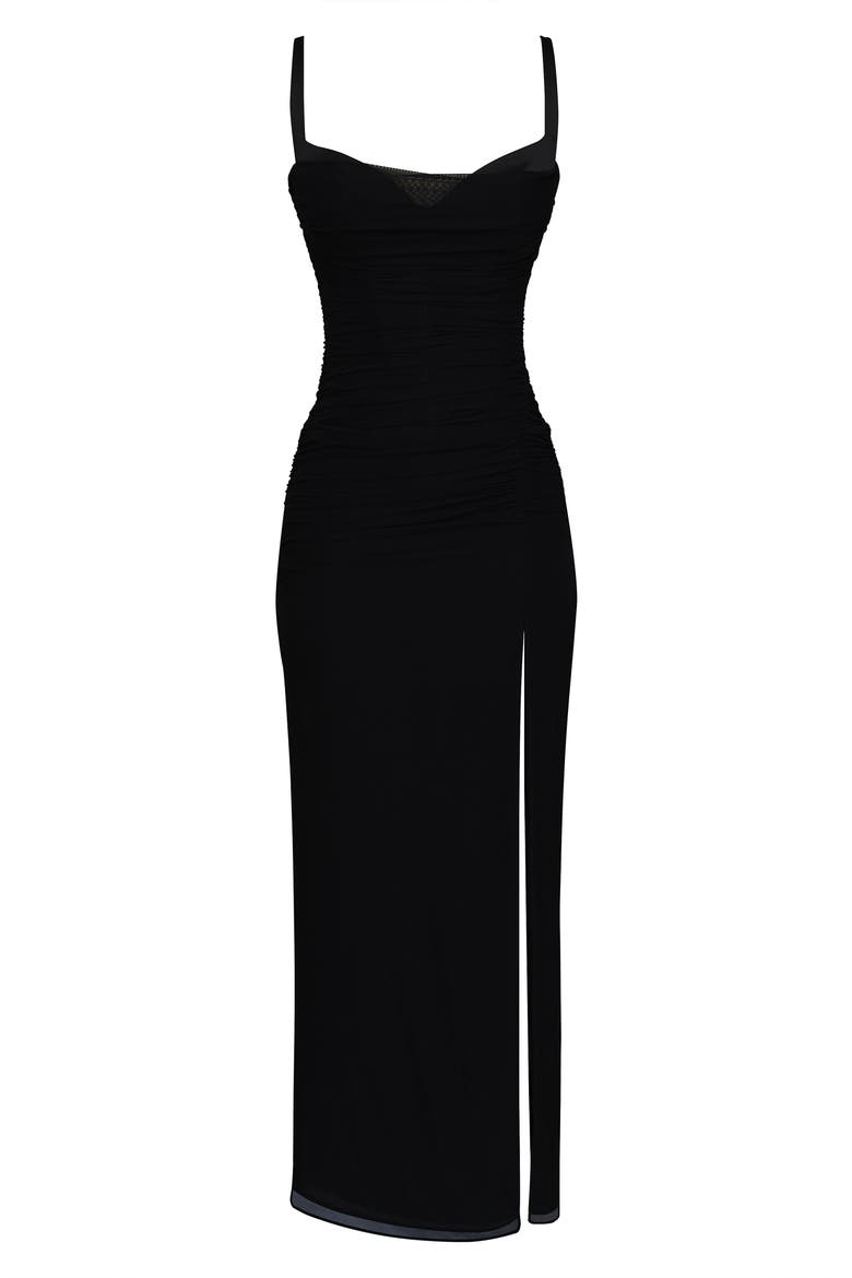 Lini Mesh Gown, Alternate, color, BLACK