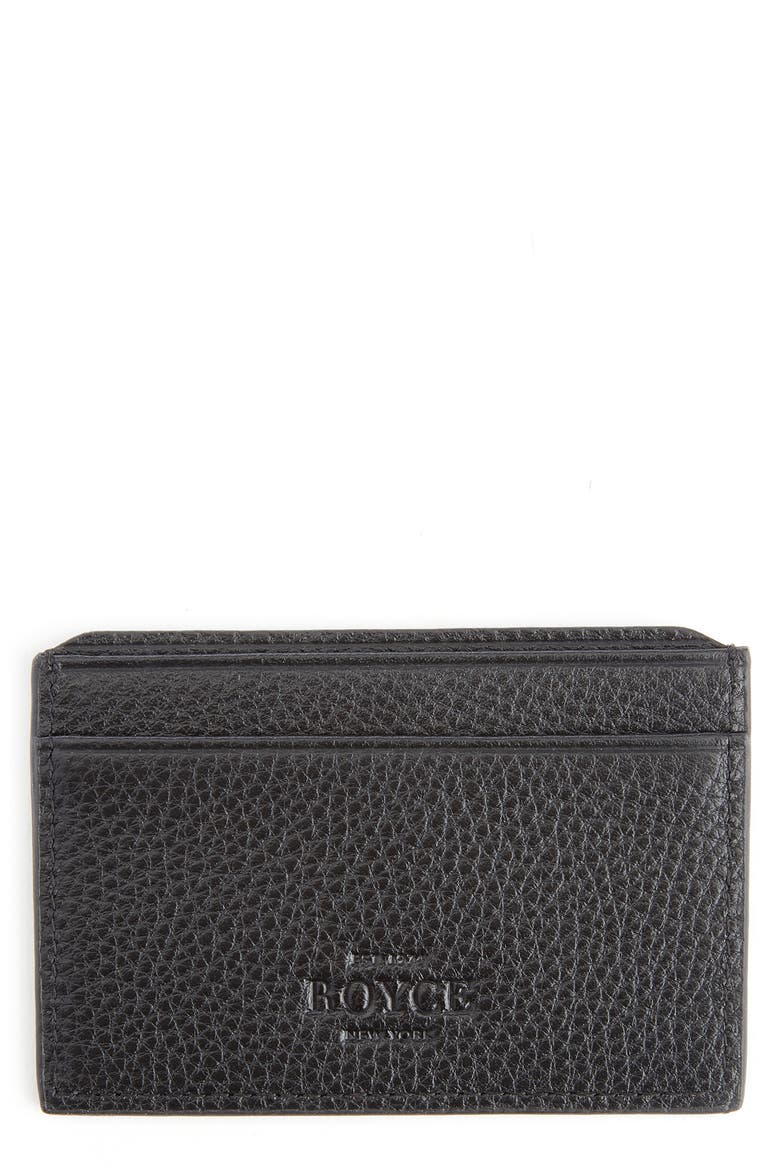 RFID Leather Card Case, Main, color, BLACK