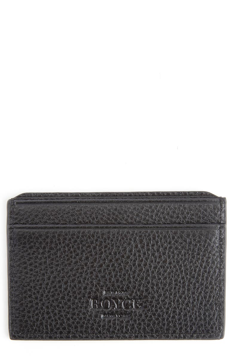 ROYCE New York RFID Leather Card Case, Main, color, Black