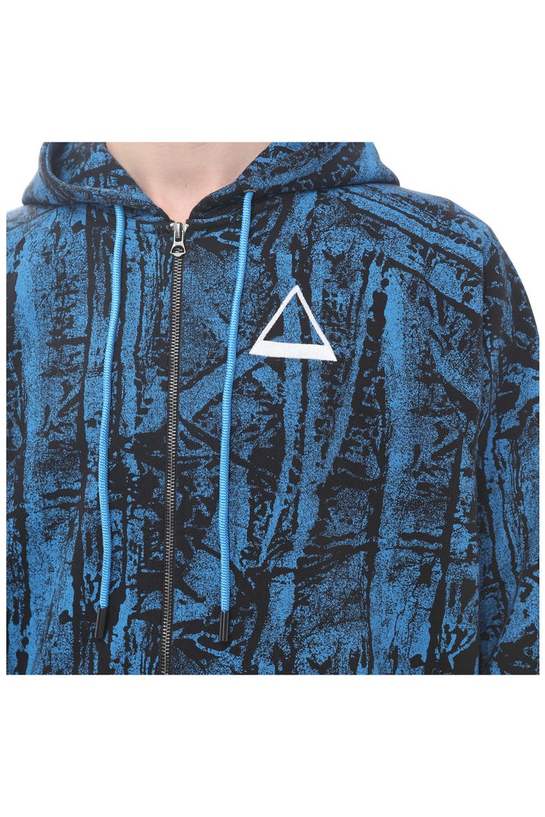 Camo Print Embroidered Cotton Zip-Up Hoodie, Alternate, color, CRINKLED