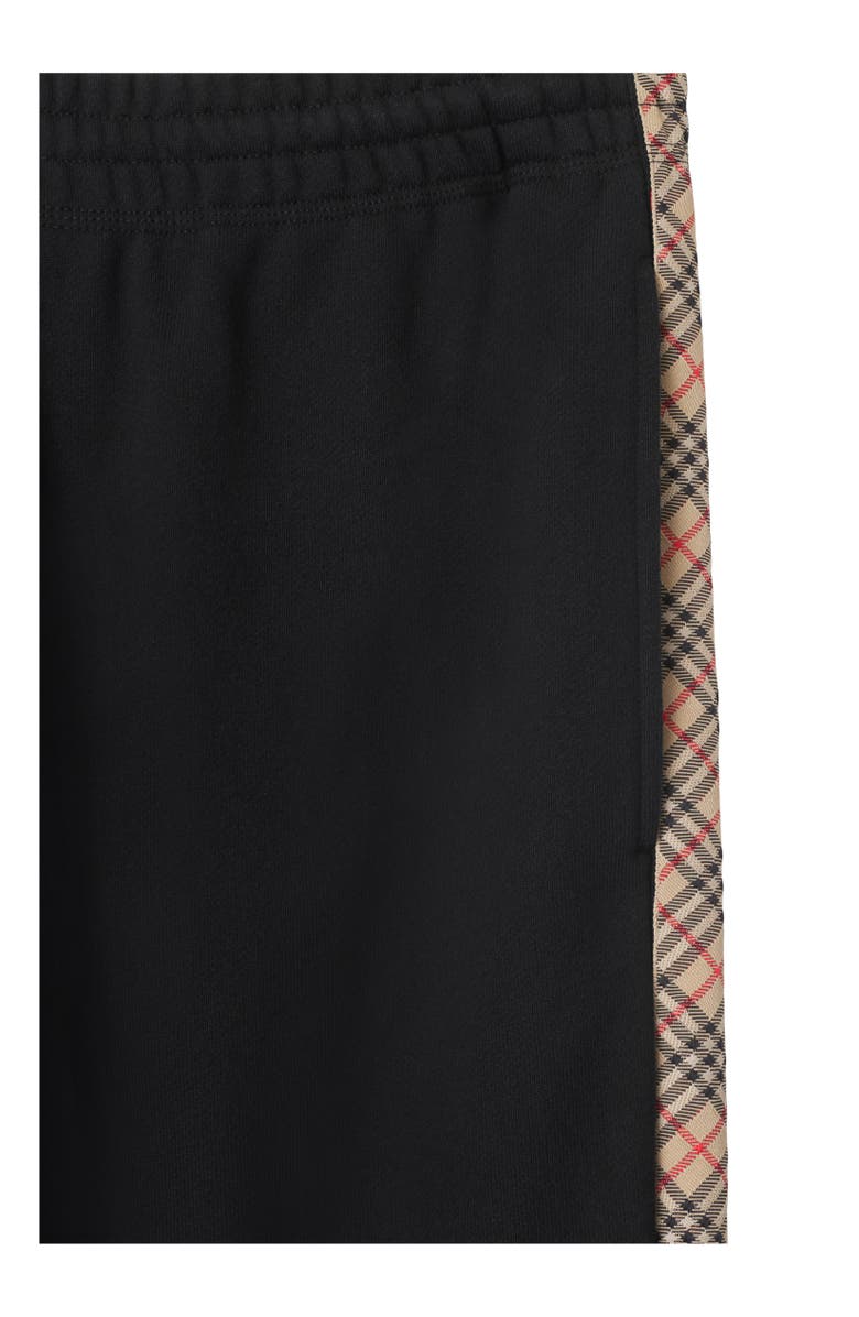 Burberry Check Trim Cotton Jogging Pants, Alternate, color, Black