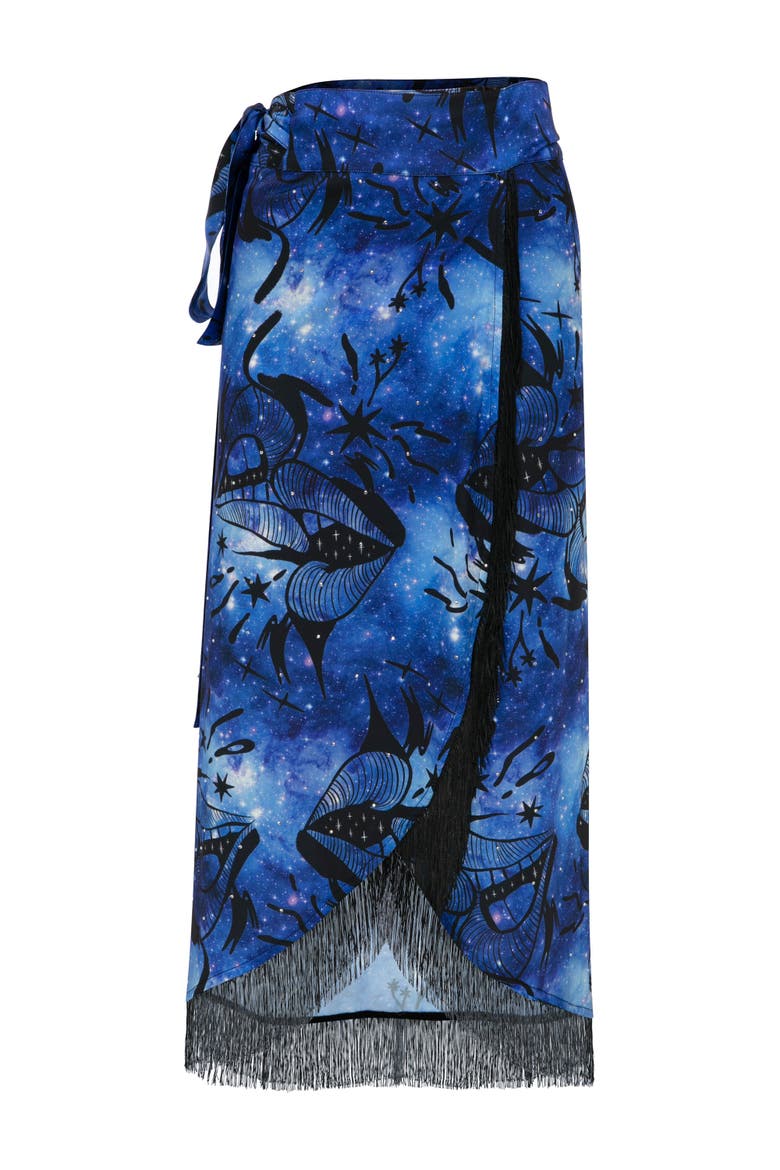 Kissplode Galaxy Printed Wrap Pareo, Alternate, color, Navy