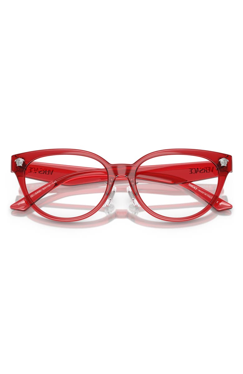 Versace 54mm Pillow Optical Glasses, Alternate, color, Trans Red