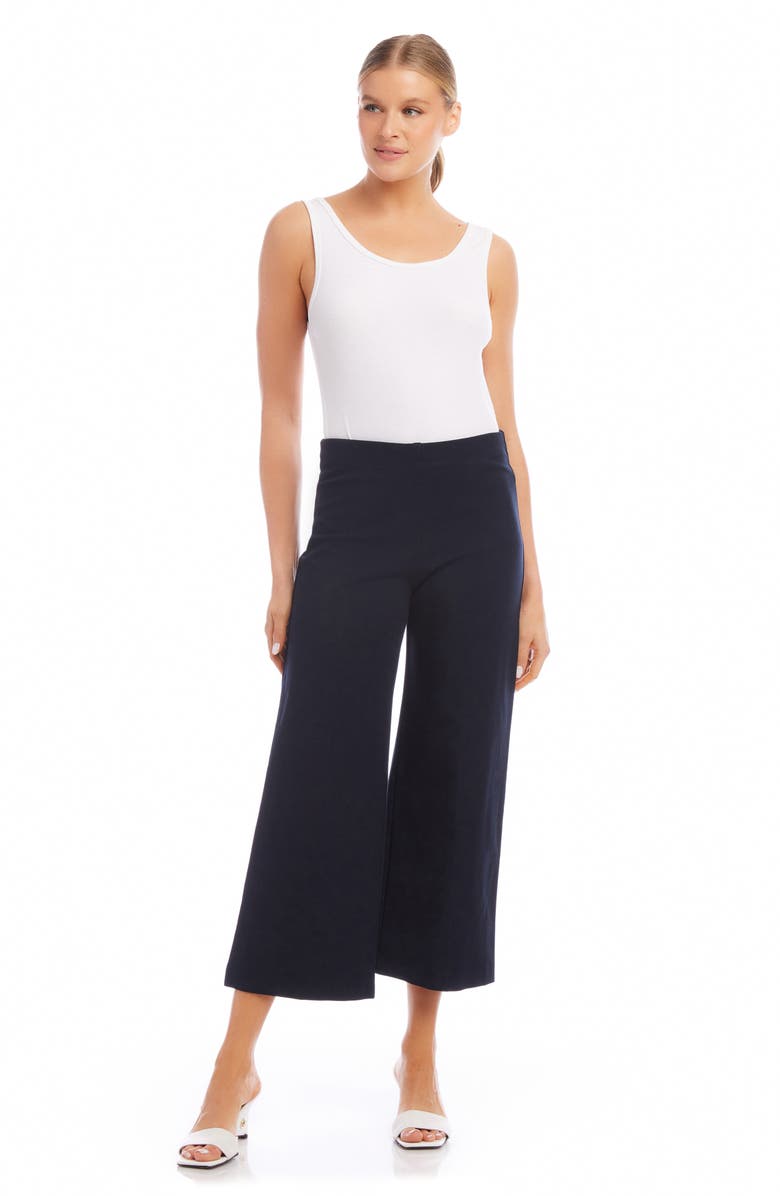 FIFTEEN TWENTY High Waist Crop Wide Leg Pants, Alternate, color, Navy