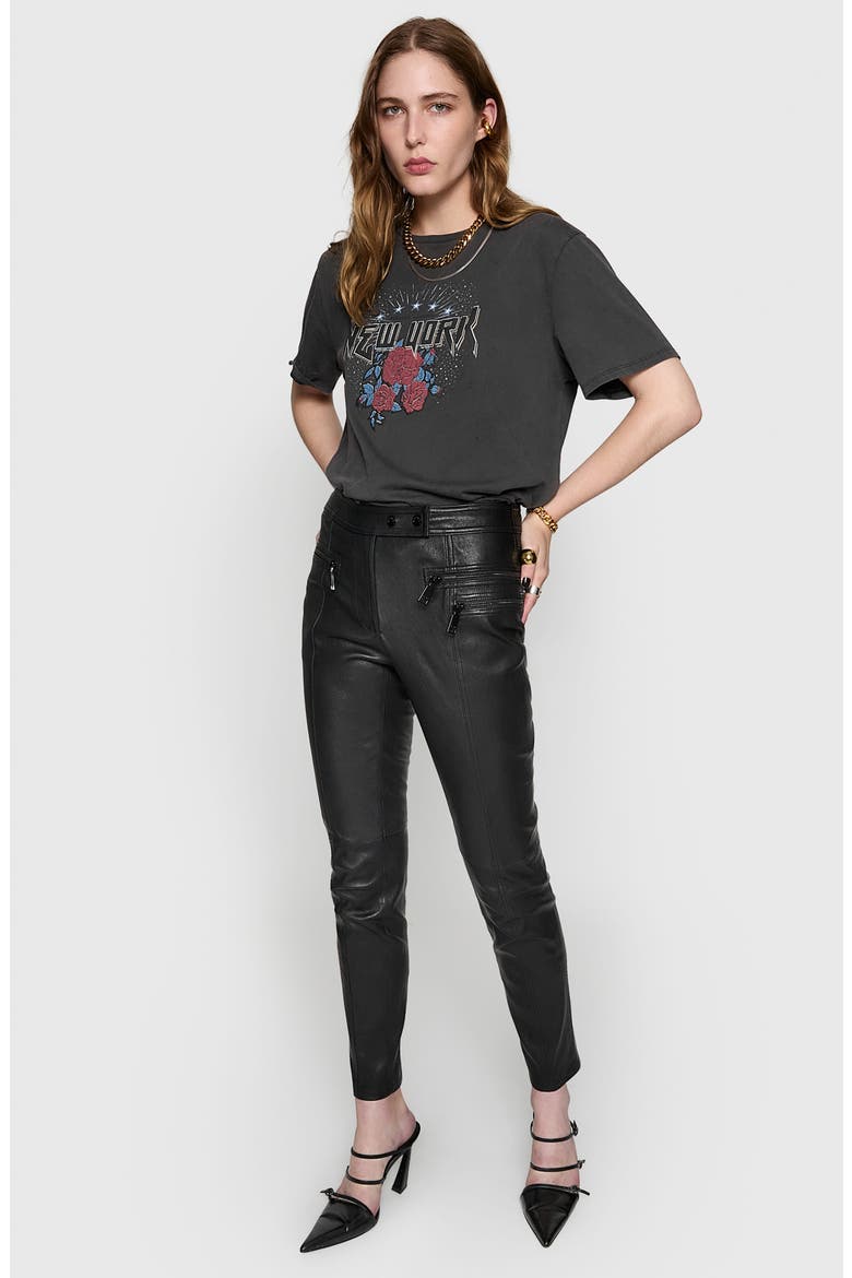 Wilder Stretch Leather Moto Pants, Alternate, color, TRUE BLACK