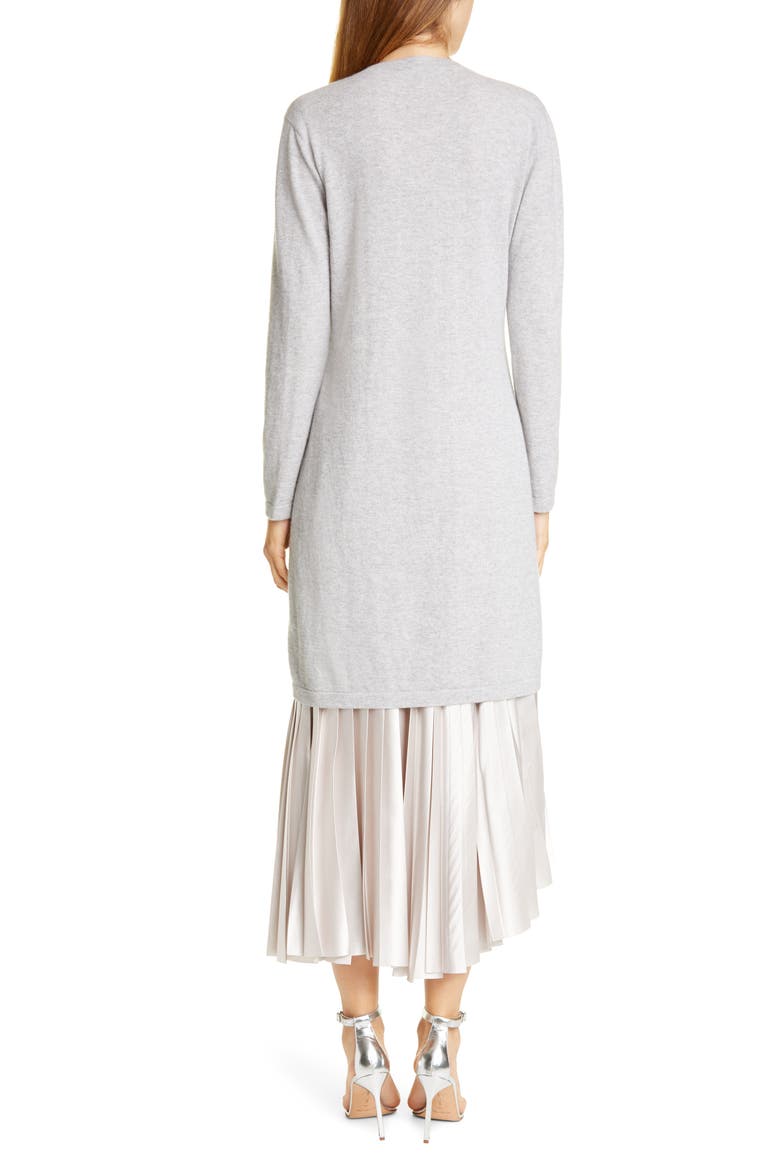 Long Sleeve Cashmere Sweater & Satin Two-Piece Dress, Alternate, color, GREY/ TAUPE