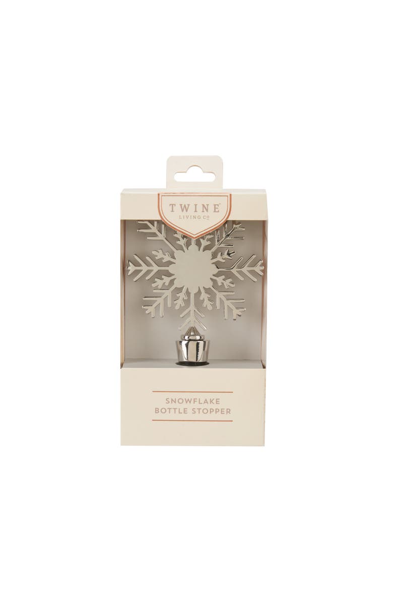 Holiday Snowflake Bottle Stopper, Alternate, color, Silver