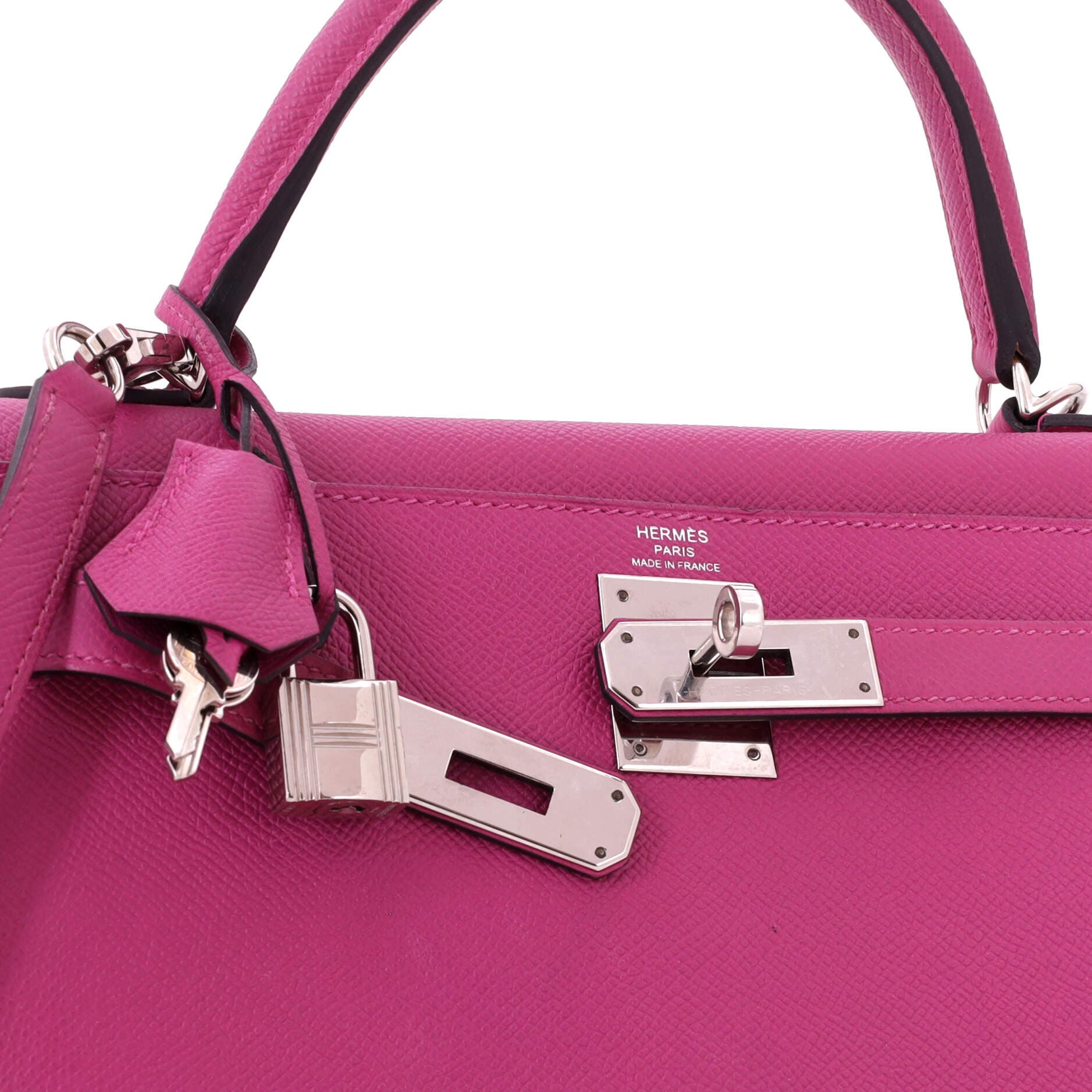 Kelly Handbag Pink Epsom with Palladium Hardware 28, Alternate, color, Rose Pourpre