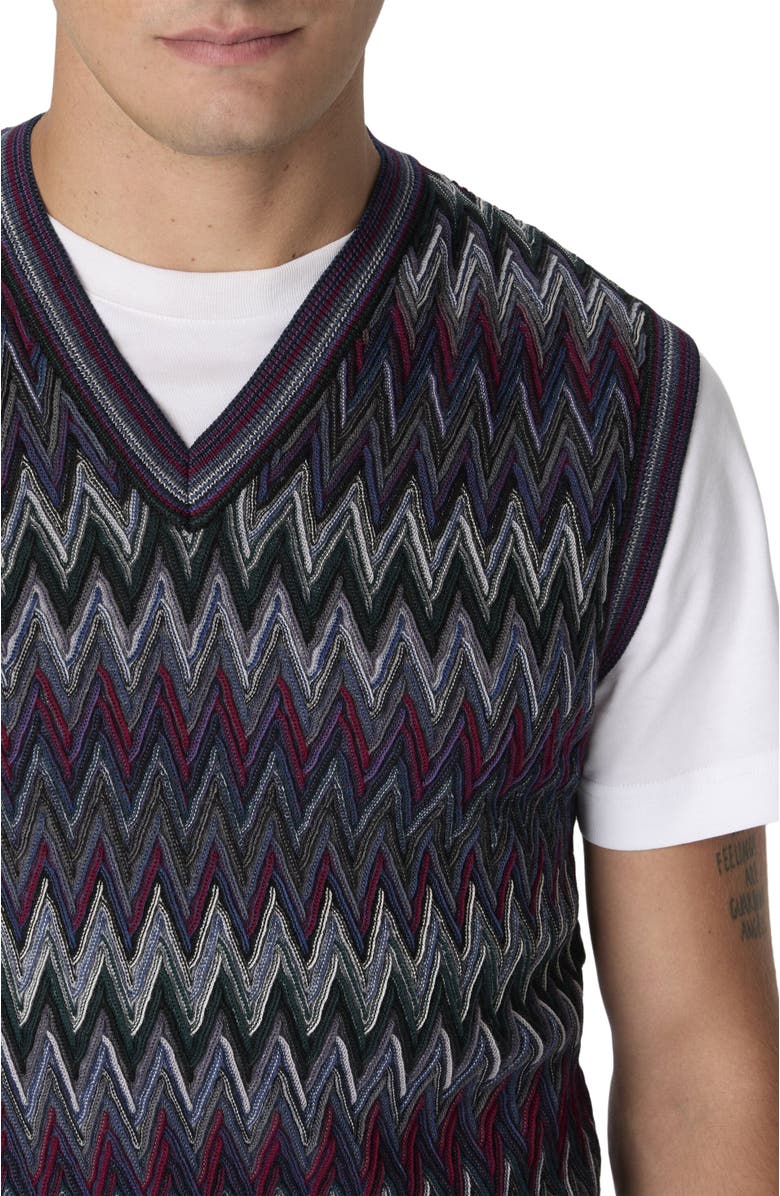 Missoni V-neck Vest With Zigzag Pattern, Alternate, color, Multicoloured