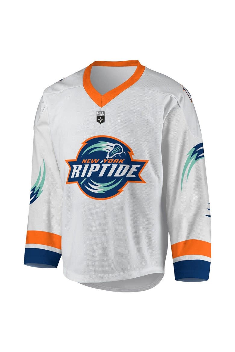 Youth White/Navy New York Riptide Replica Jersey, Main, color, White