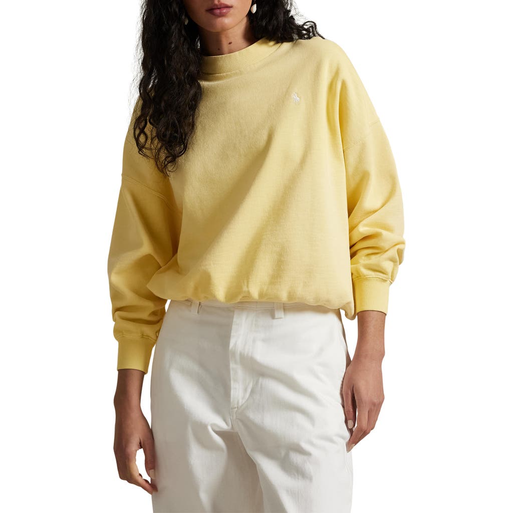Polo Ralph Lauren Oversize Logo Graphic Sweatshirt In Wicket Yellow