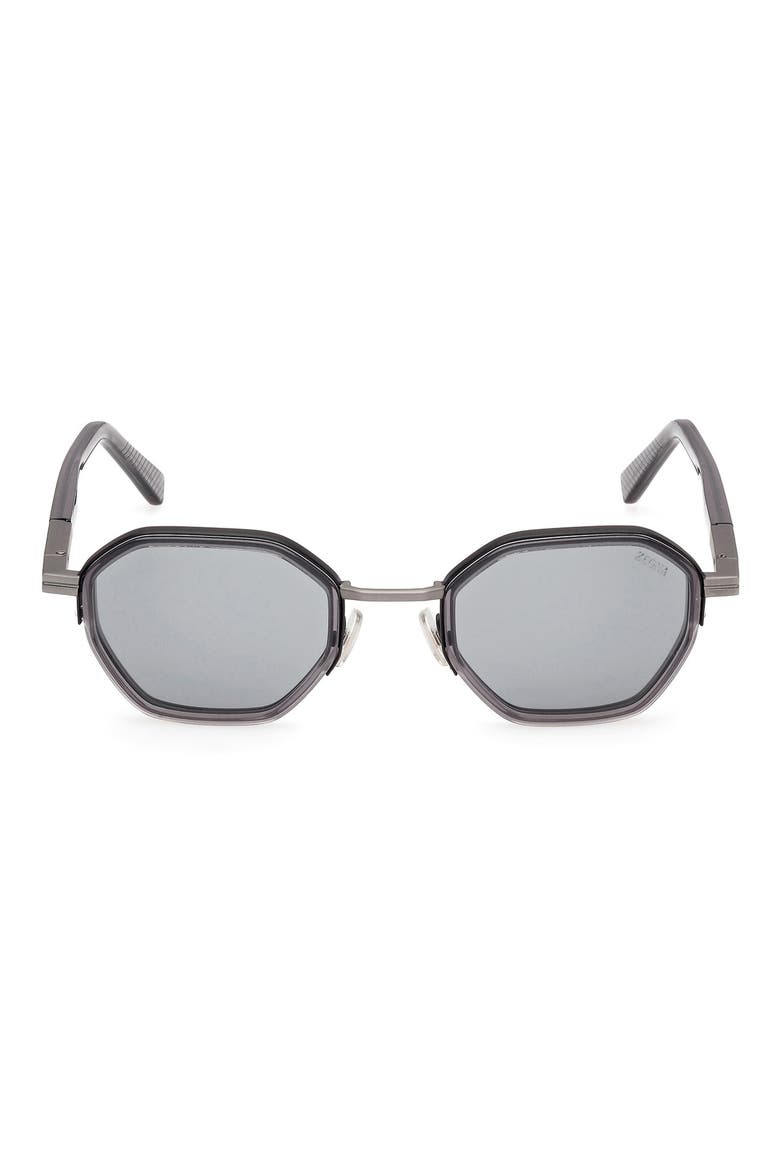 50mm Geometric Sunglasses, Main, color, GREY/ OTHER / SMOKE