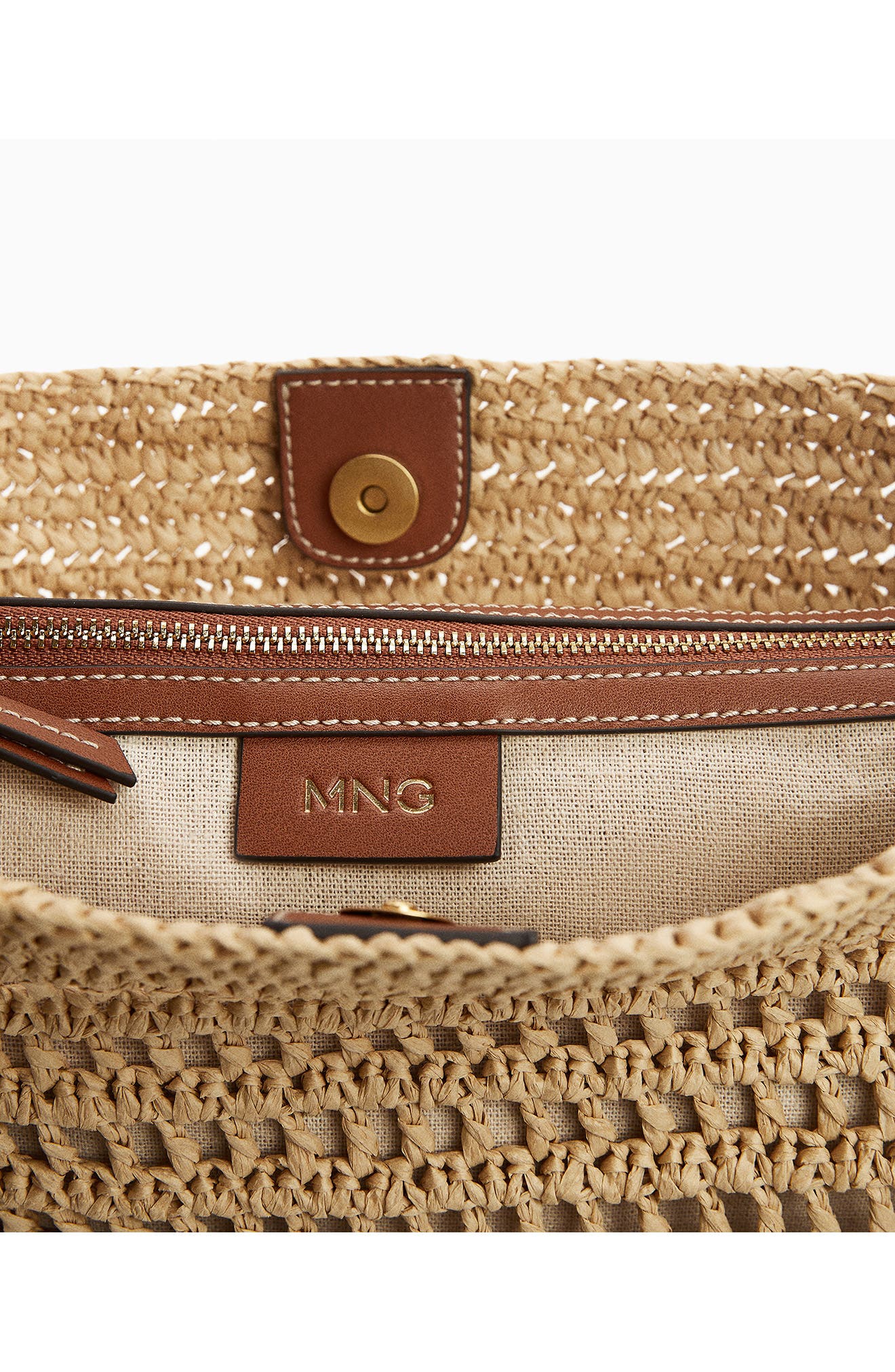 Medium Valeta Crocheted Raffia Bag, Alternate, color, MEDIUM BROWN