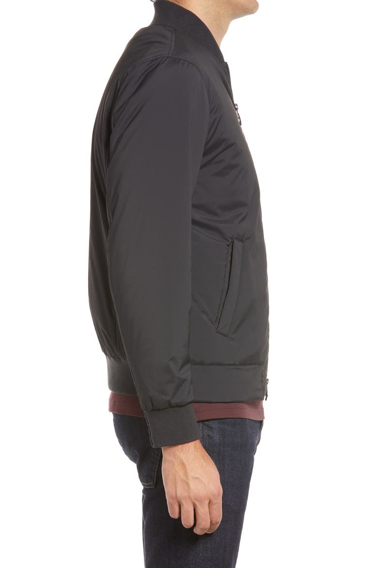 Crescent Baseball Jacket, Alternate, color, BLACK