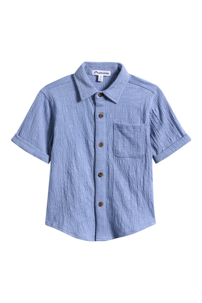Kids' Beach Short Button-Up Shirt, Main, color, GLACIER LAKE