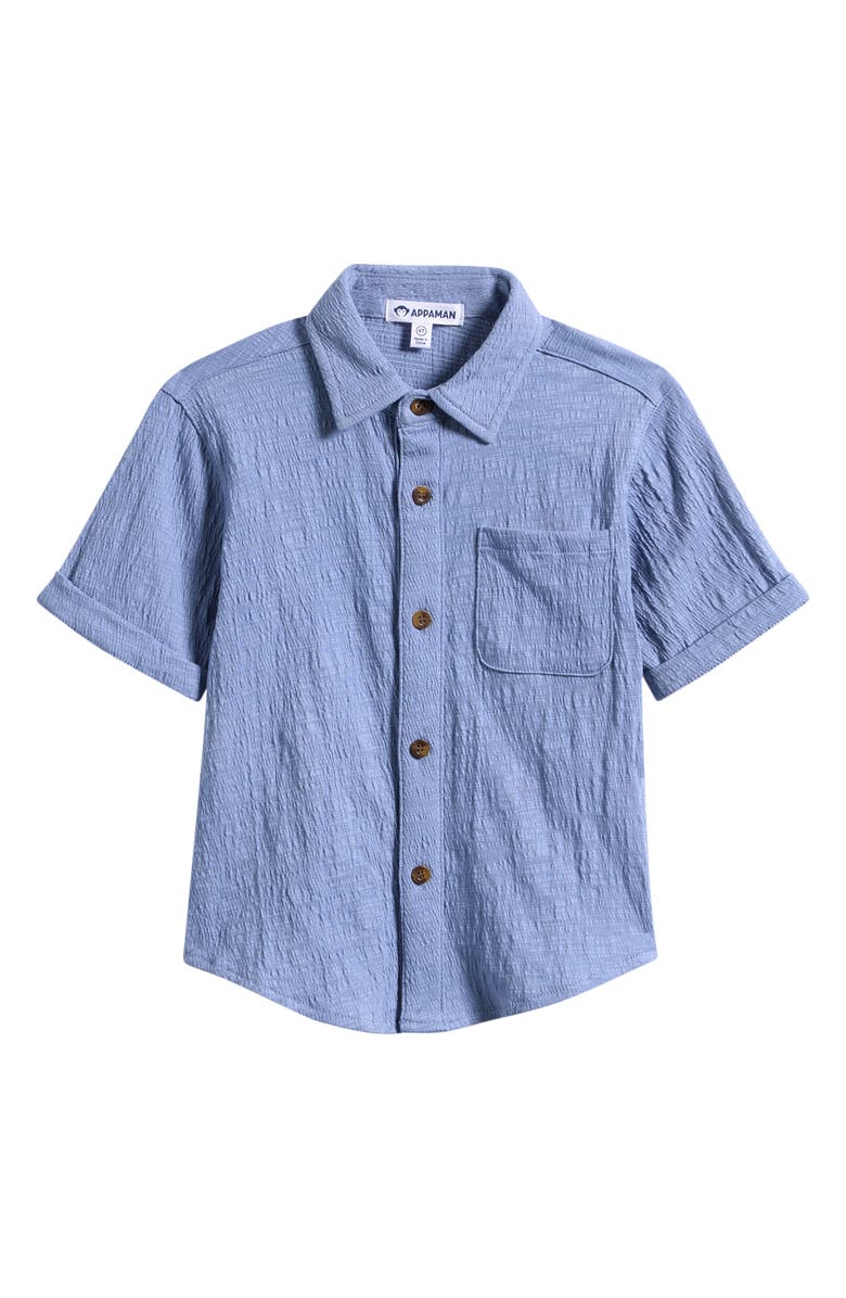 Appaman Kids' Beach Short Button-Up Shirt, Main, color, Glacier Lake