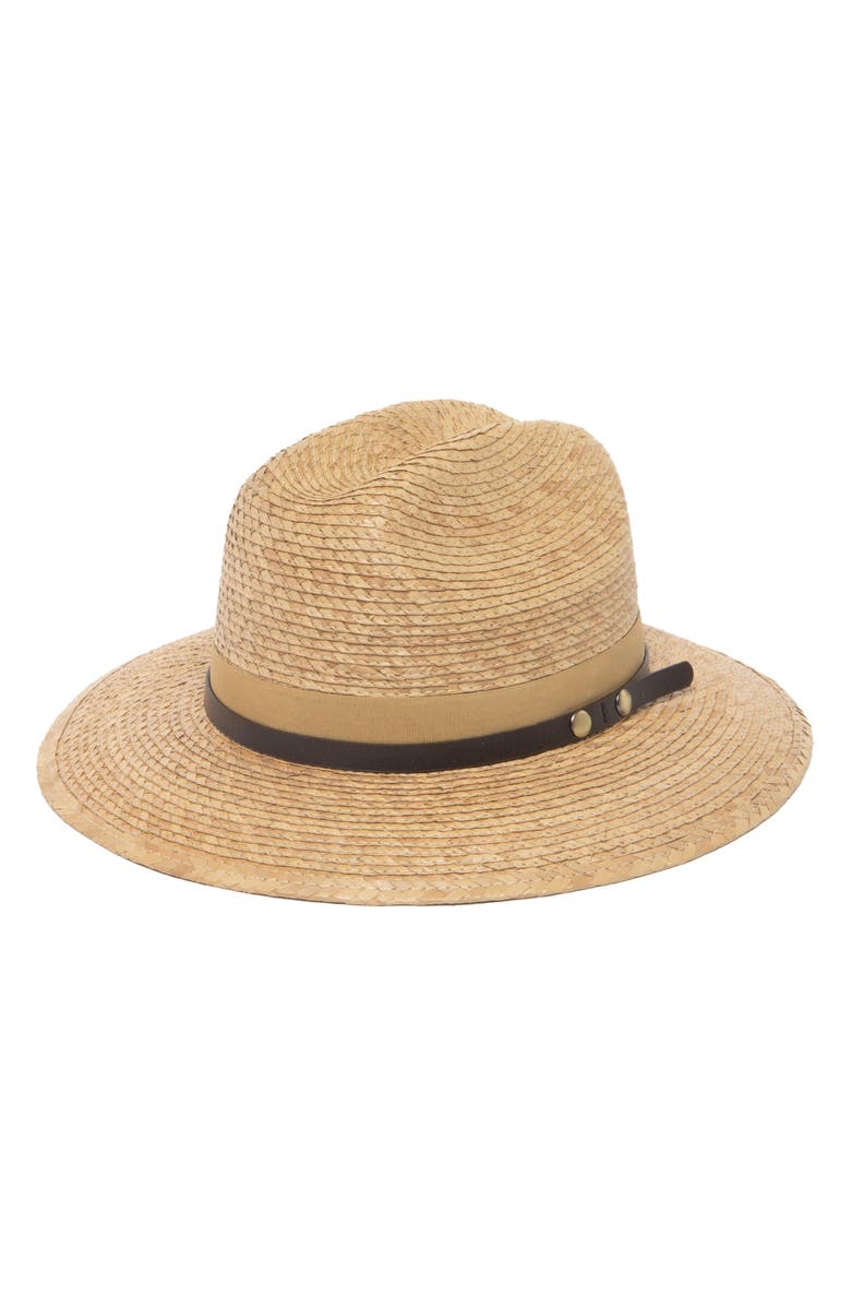 San Diego Hat Cattleman's Crease Straw Fedora, Main, color, Natural