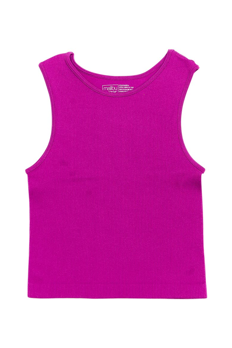 Ribbed crop sports tank top - Big Kid, Alternate, color, Violet Rose