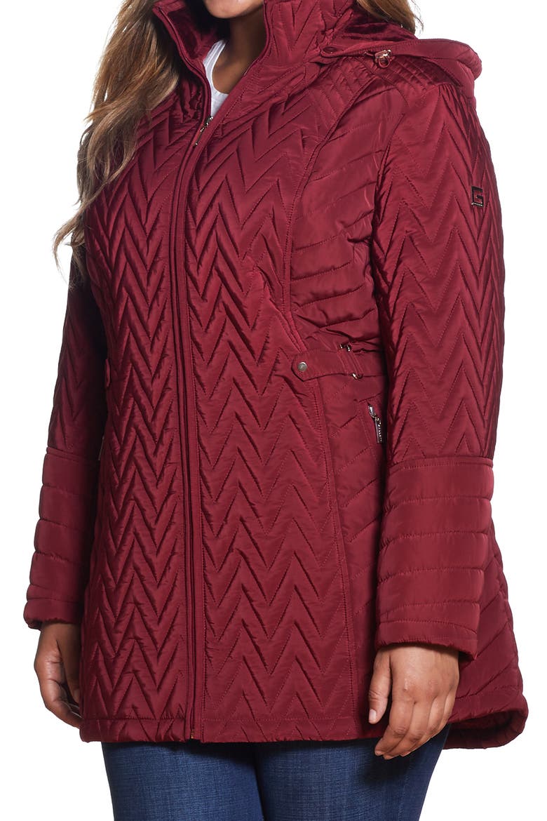 Chevron Quilt Jacket, Alternate, color, MERLOT