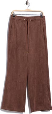 T Tahari Brushed Twill Wide Leg Pants