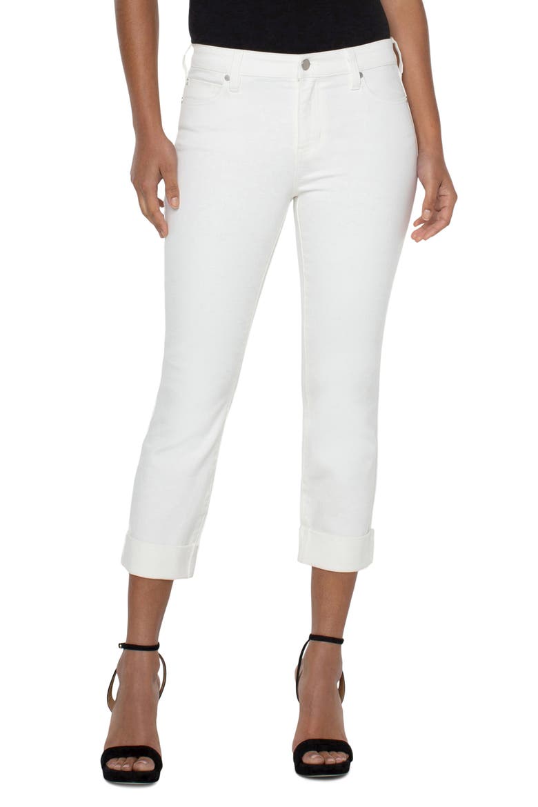 Charlie Roll Cuff Crop Jeans, Main, color, BONE WHITE