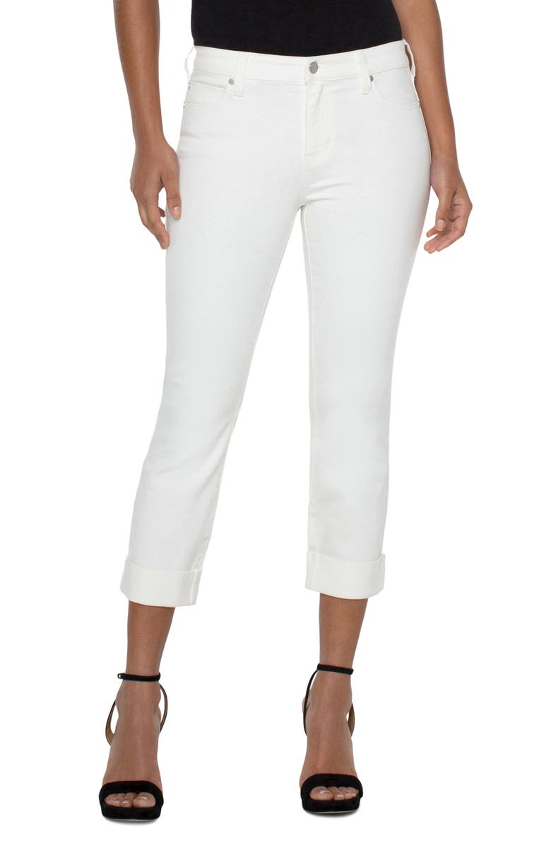 Liverpool Los Angeles Charlie Roll Cuff Crop Jeans, Main, color, Bone White