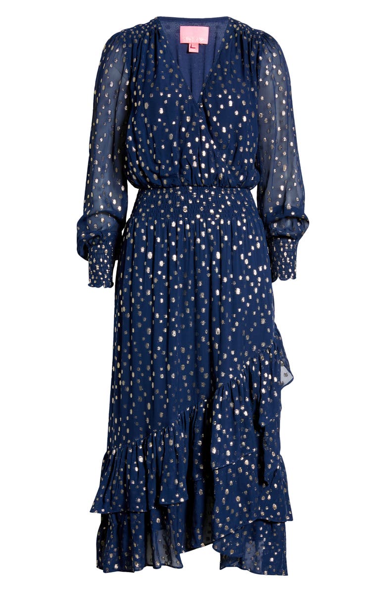 Lilly Pulitzer<sup>®</sup> Cristiana Long Sleeve Chiffon Midi Dress, Alternate, color, 
