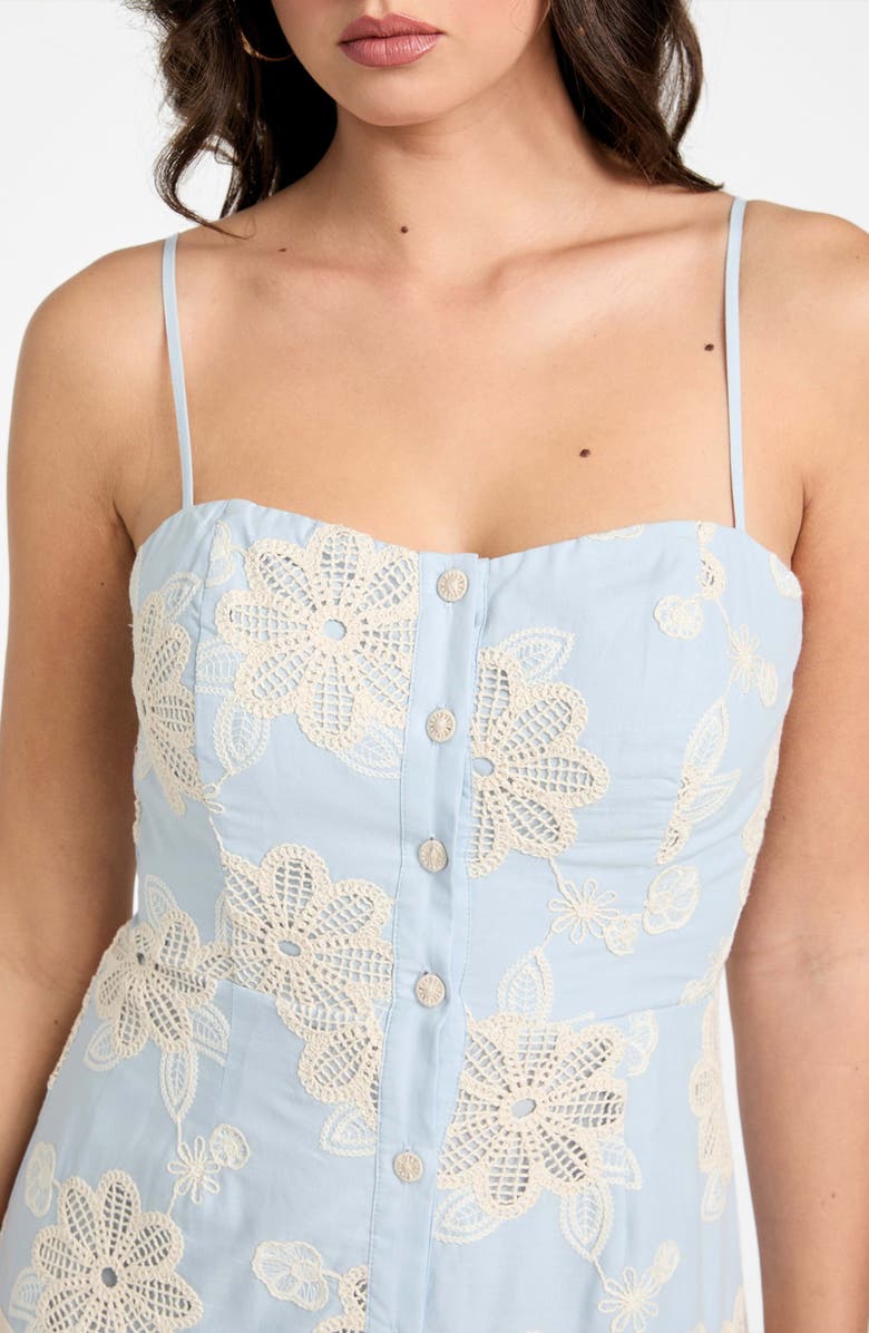 GUESS Tabitha Floral Embroidered Tiered Cotton Sundress, Alternate, color, 