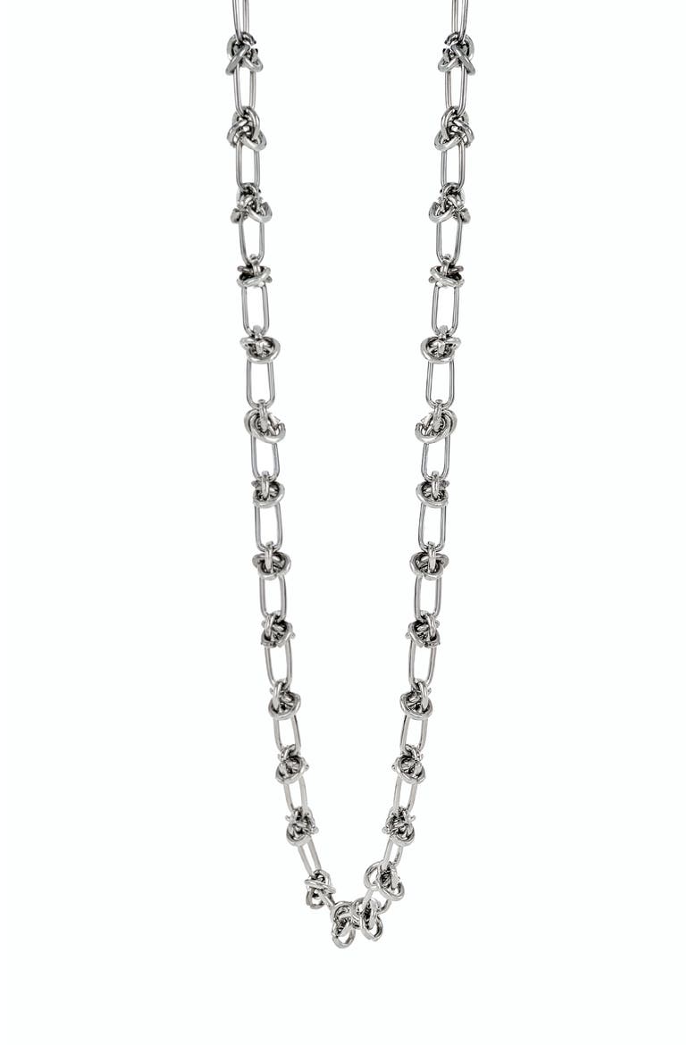 Men's Oval Link Necklace, Alternate, color, SILVER