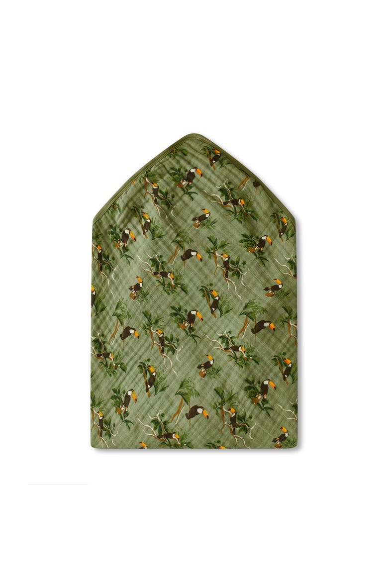 Organic Cotton Hooded Swaddle, Alternate, color, Toucan