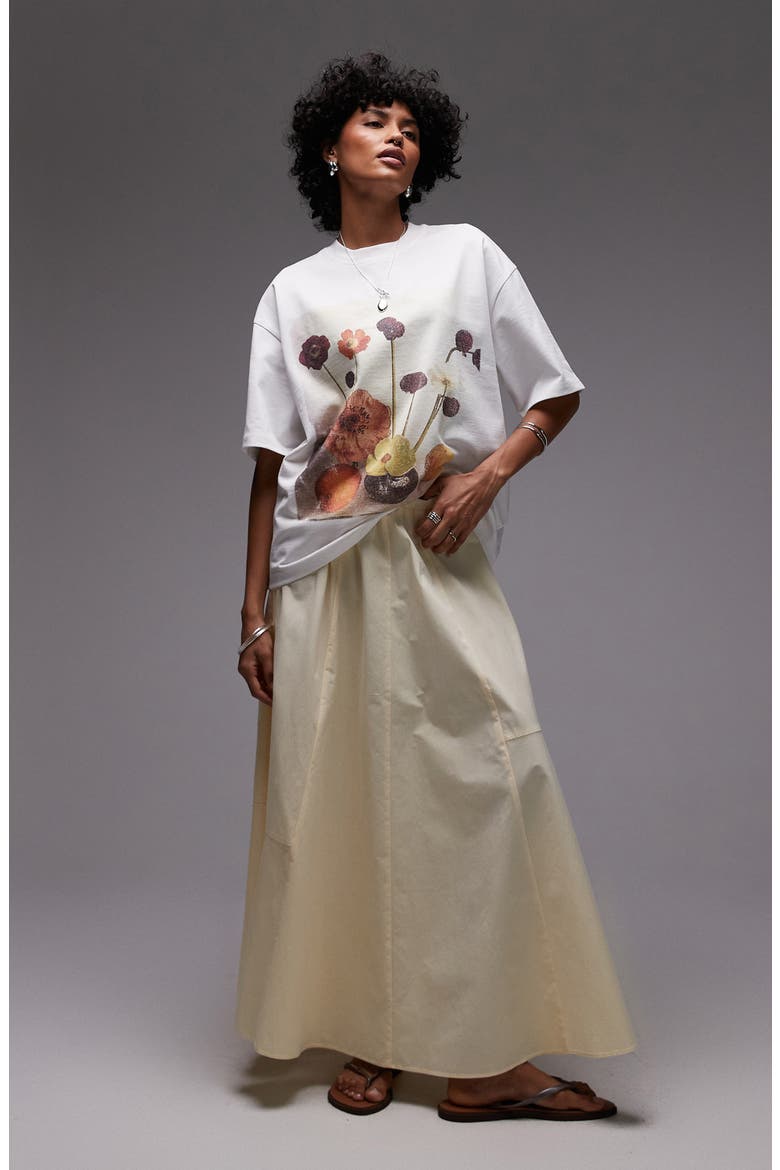 Full Cotton Poplin Maxi Skirt, Alternate, color, YELLOW