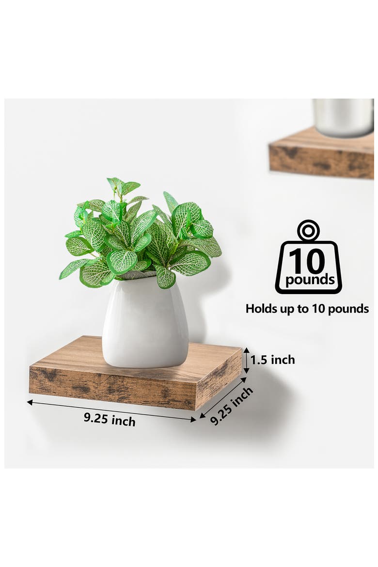 Set of 3 Square Floating Shelves, Alternate, color, MAHOGANY
