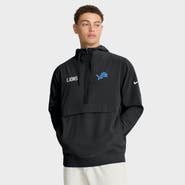 Nike Men's Nike Black Detroit Lions Sideline Alt Pack Anorak Half-Zip Hoodie Jacket