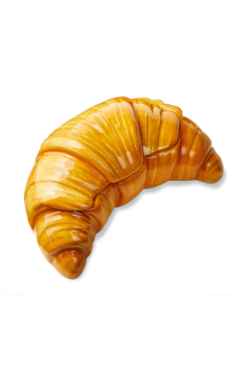 tag Croissant Lidded Trinket Box Brown Earthenware Everyday, Main, color, Brown