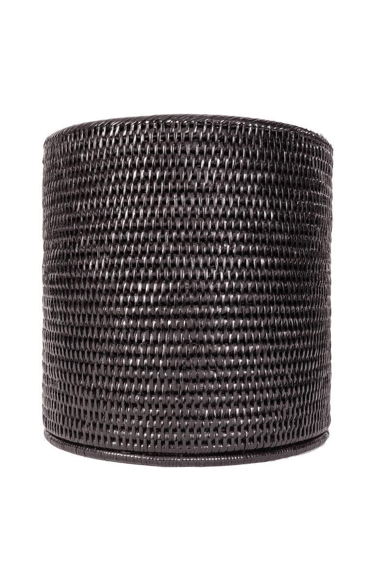 Artifacts Trading Company<sup>™</sup> Artifacts Rattan Round Waste Basket with Metal Liner, Alternate, color, Tudor Black