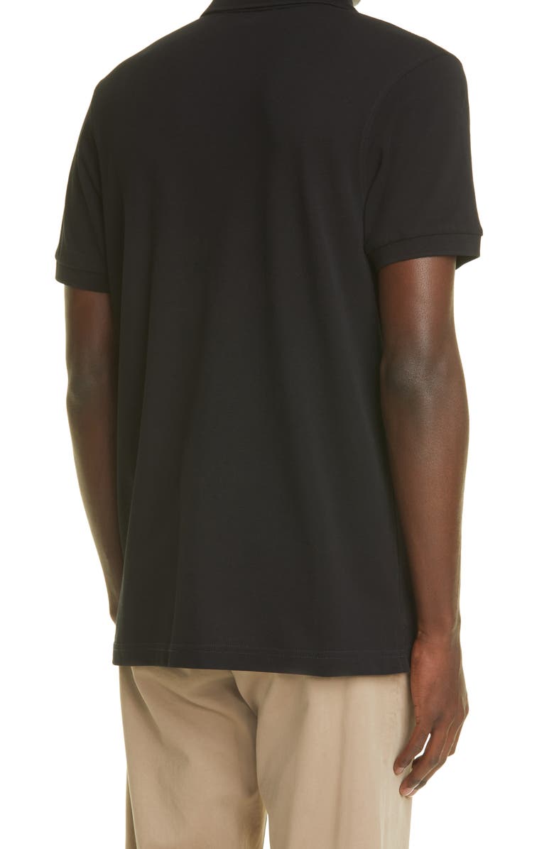 Sunspel Solid Piqué Polo, Alternate, color, Black