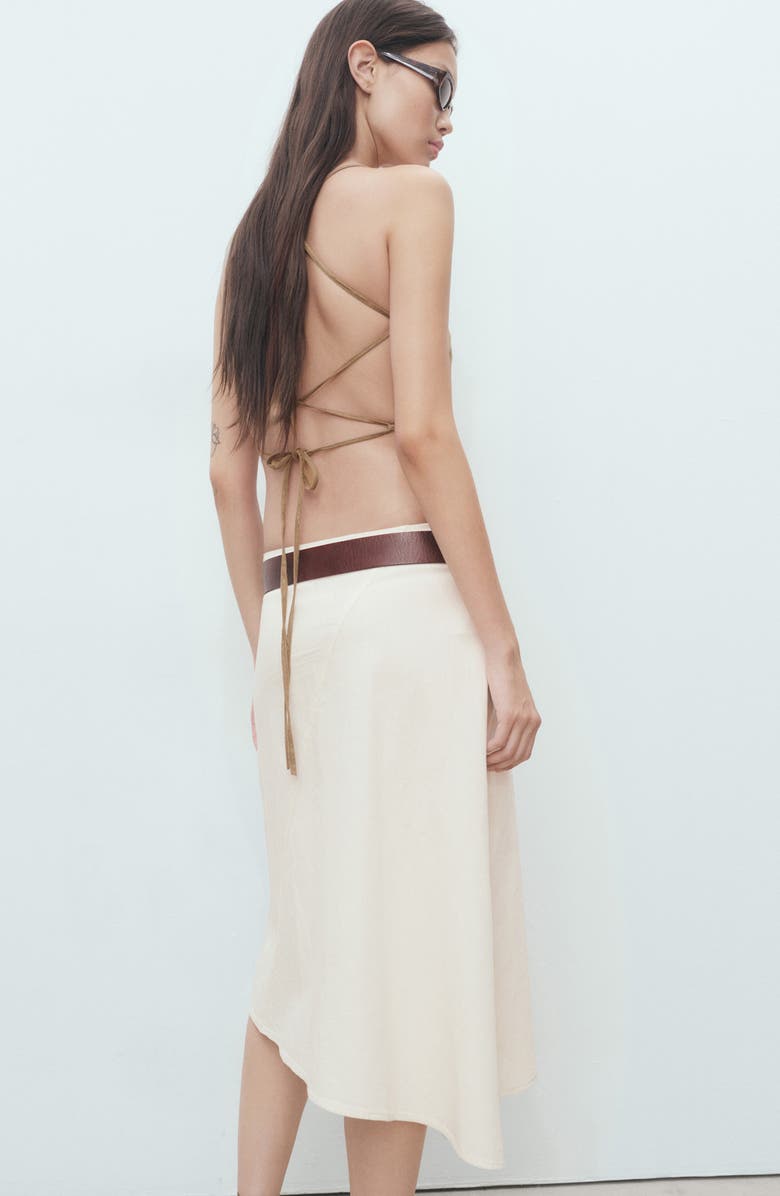 MANGO Asymmetric Midi Skirt, Alternate, color, Ecru