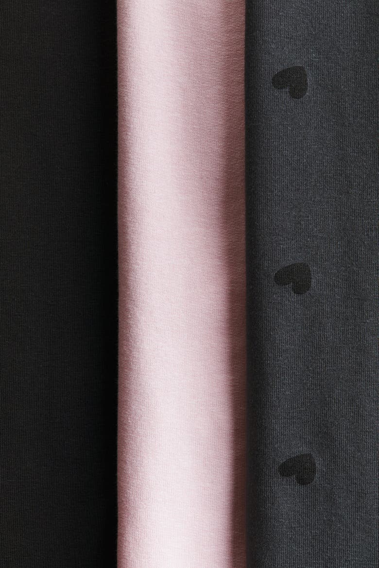 3-pack Brushed-inside Leggings, Alternate, color, Light pink/hearts