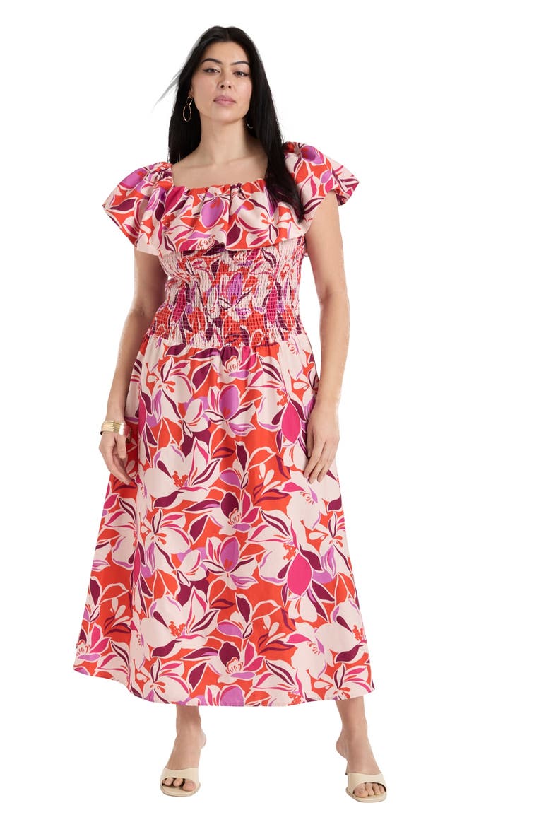 Smocked Bubble Dress, Main, color, THE BLOOMS