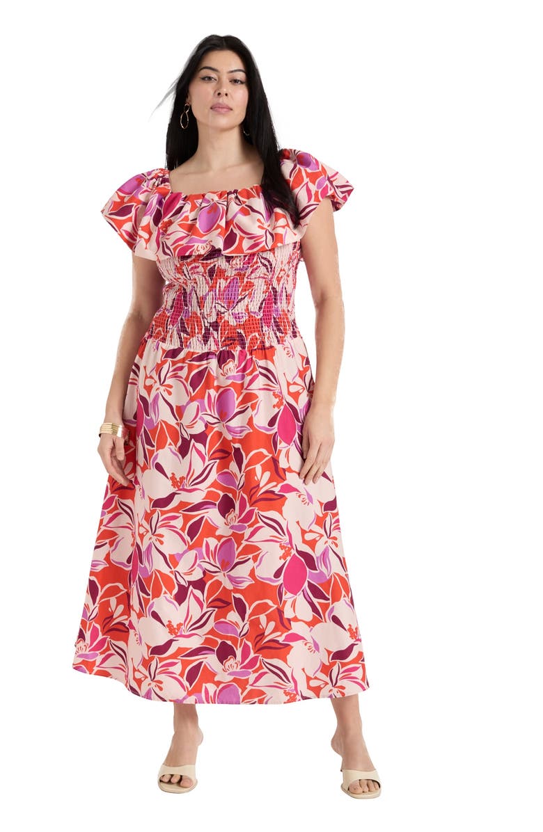 June + Vie Smocked Bubble Dress, Main, color, The Blooms